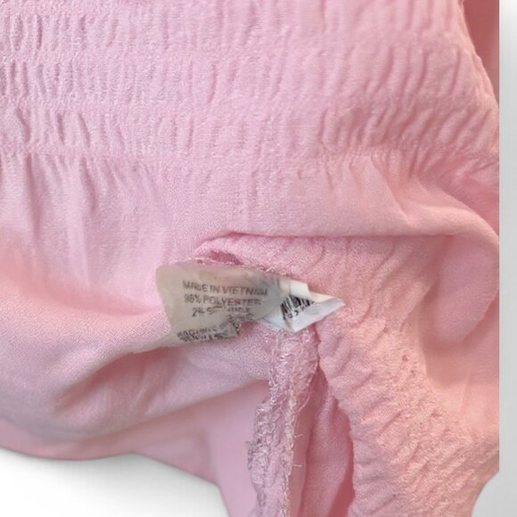 Vince Camuto Pink Smocked Blouse Puff Sleeve Textured Lightweight Top Size 3X - Picture 12 of 13